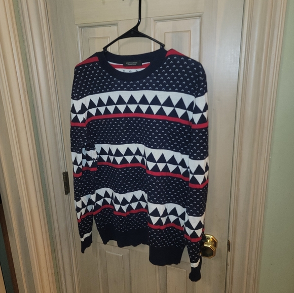 Mens Sz M Scotch And Soda Ski Sweater Cotton Red Navy - Picture 5 of 5